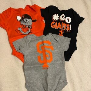 San Francisco Giants Baby Bodysuit Set - Orange, Black, Gray
